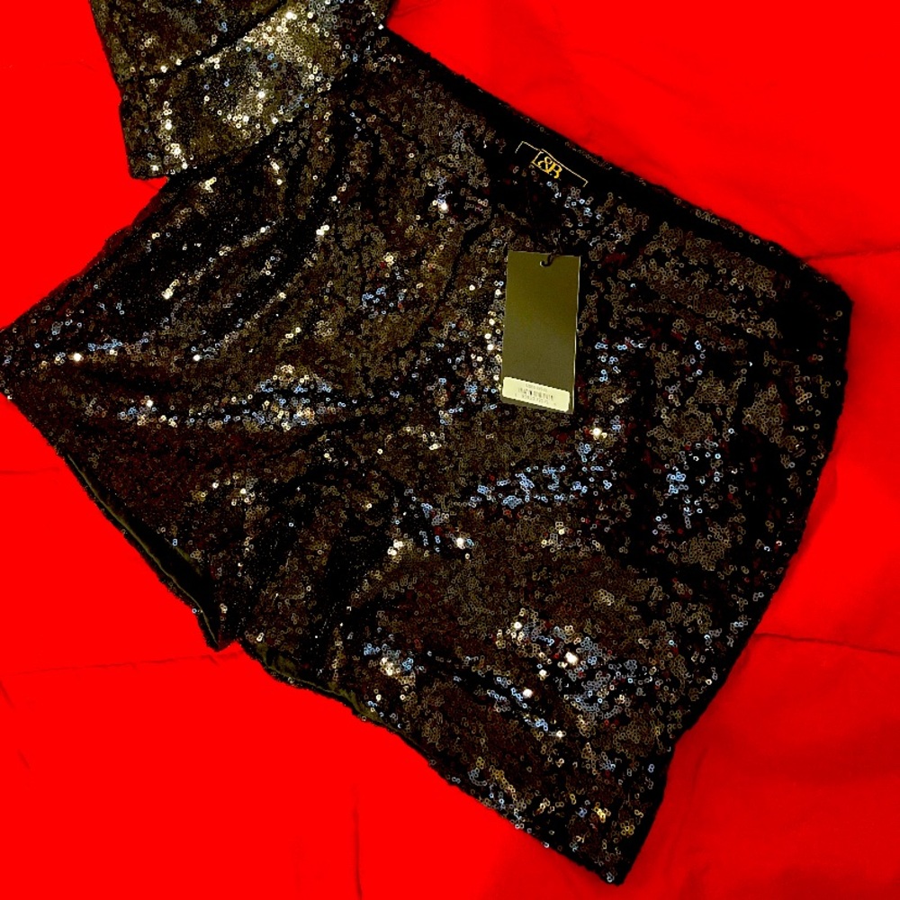 Black sequin shorts